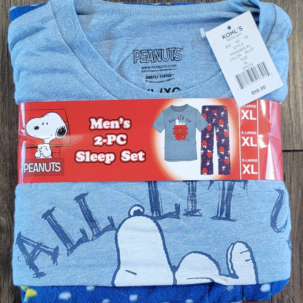 Mens pajamas set Snoopy Christmas size XL